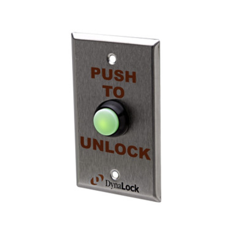 DynaLock 6175 Faceplate Silkscreened Weatherproof Pushbutton PUSH TO UNLOCK