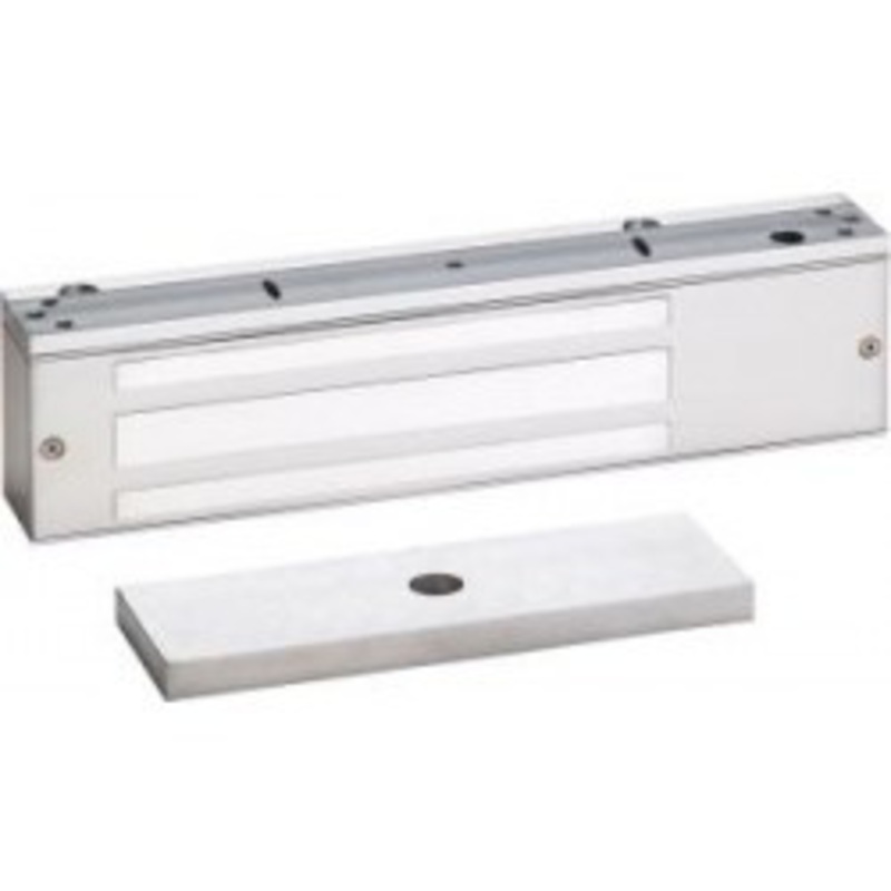 SDC 1581V Single EMLock Magnetic Locks, Automatic Voltage Sensing Input, 650 Lbs Holding Force, Satin Aluminum Clear Anodized