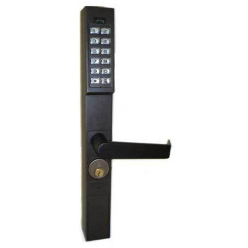 Alarm Lock DL1200-10B1 Trilogy Series Narrow Storefront Style Digital PIN Only Keypad Lock with Straight Leverset in Duronodic