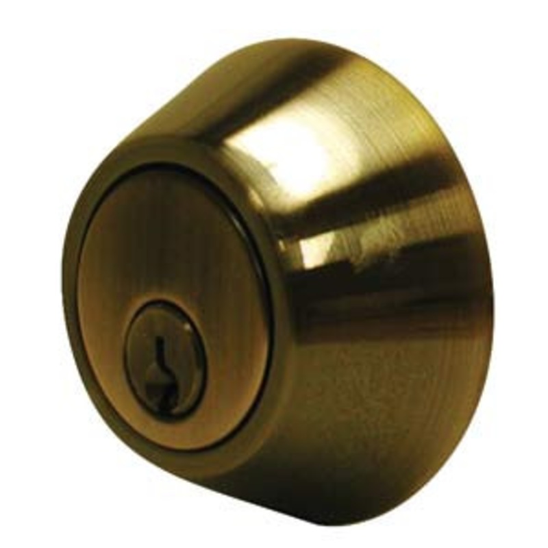 General Lock Double Cylinder Deadlock, US5 Antique Brass Finish, Sc1, Adjustable Bolt, Grade 3