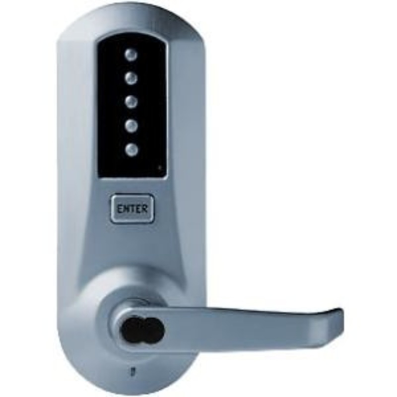 Simplex 5010SWL-26D-41 Pushbutton Lever Lock with Schlage Core override in Satin Chrome