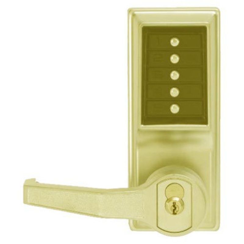 Dormakaba LR1041B-03-41 Pushbutton Lever Lock Prepped For Best Core Override in Bright Brass