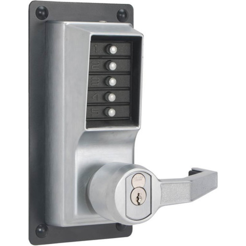 Simplex LRP1020C-26D-41 Exit Trim Lever with Corbin Russwin RemovaBLe Core Key Override option in Satin Chrome