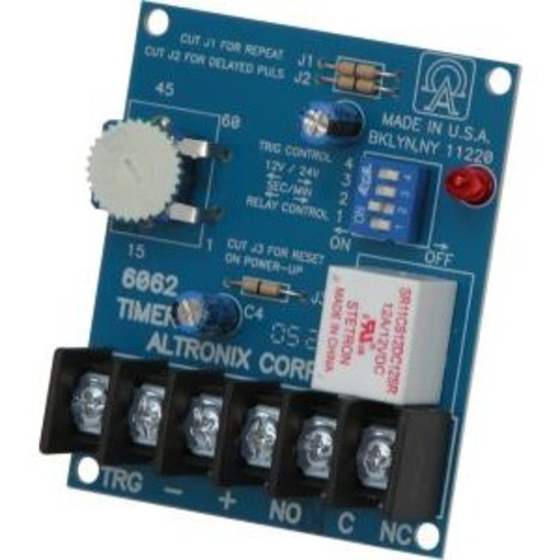 ALTRONIX 6062 Timer Multi-Purpose, 12/24VDC 1 Second to 60 Minutes Board