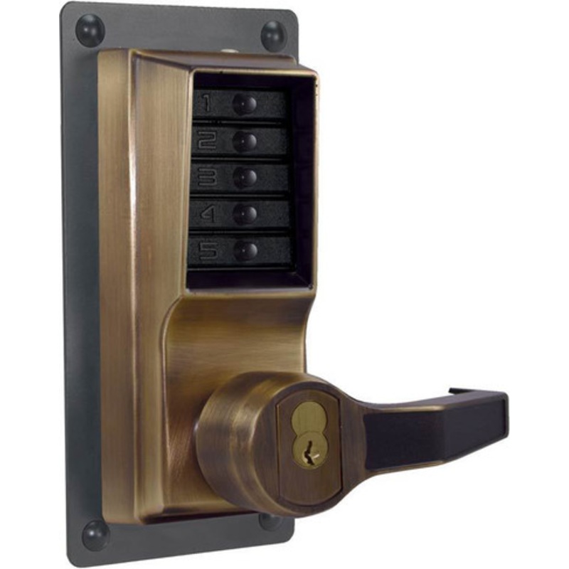 Simplex LRP1020S-05 Exit Trim Lever with Schlage RemovaBLe Core Key Override option in Antique Brass