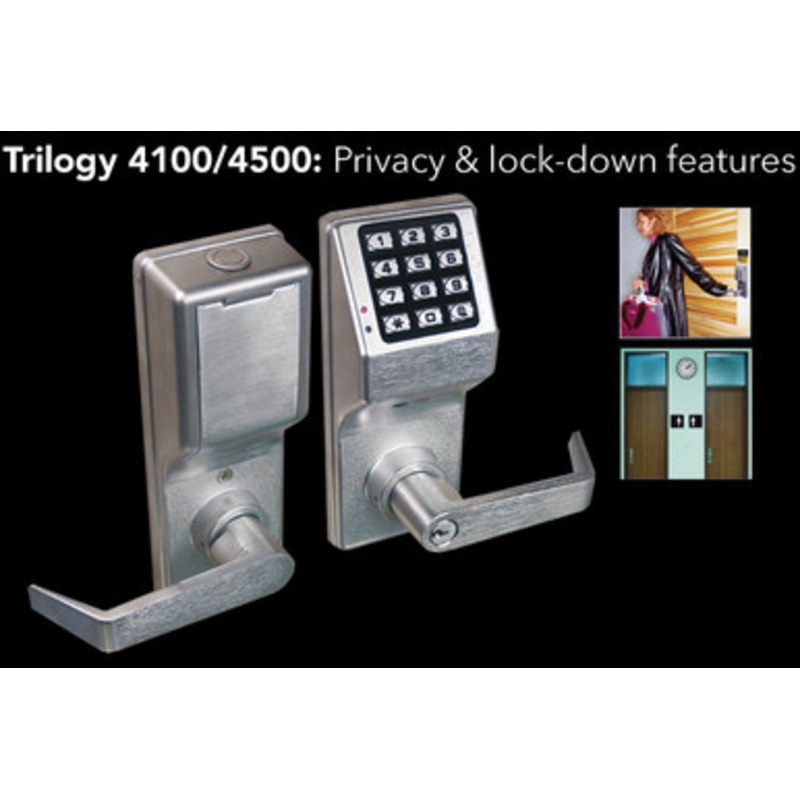 Alarm Lock Trilogy cylindrical w/privacy PL4100 Proximity Only with key-in-lever key override