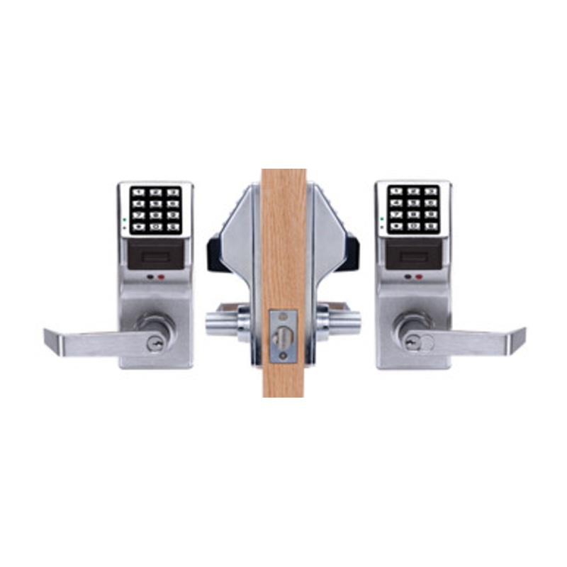 Alarm Lock PDL5300 US26D Pin Code and Card/FOB reader Cylindrical Door Lock, Double Sided, with Prox Reader, 2000 Users, 40,000 Event Audit Trail, Weatherproof