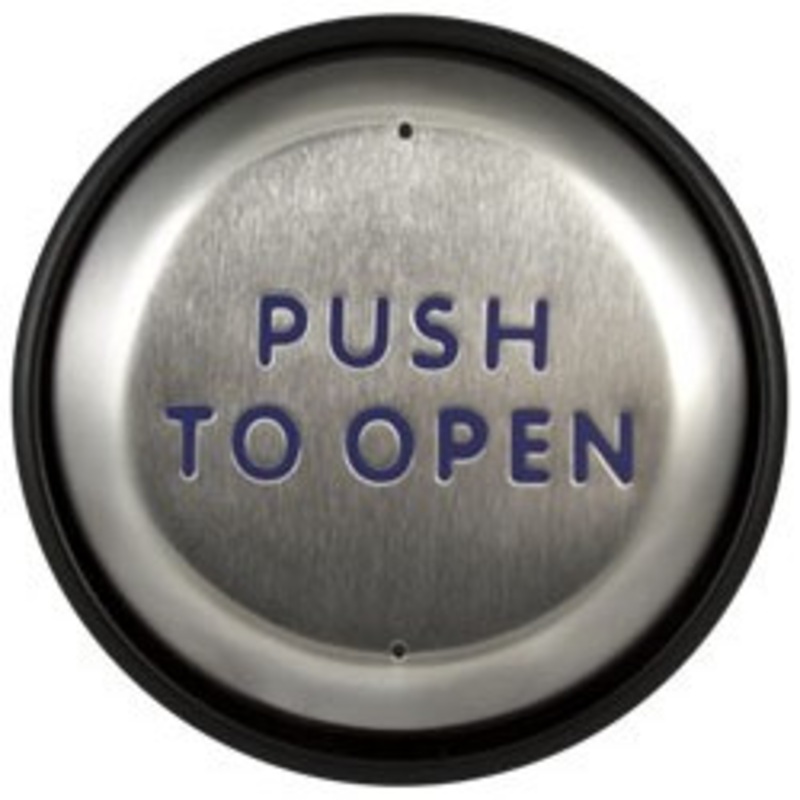 BEA Incorporated BEA 10PBR45 4.5 Round Push Plate (Text Only)