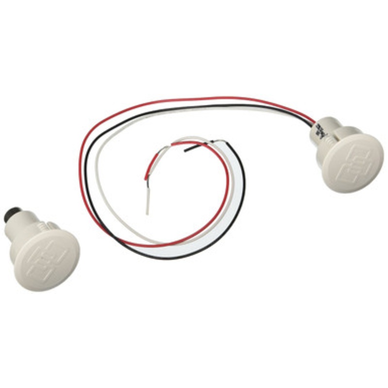 GE Edwards 1076C-N Recessed Steel Door Contact with Wire Leads, 3/4 Diameter, SPDT, 3/8 Gap Size, Single Pole-Double Throw, White