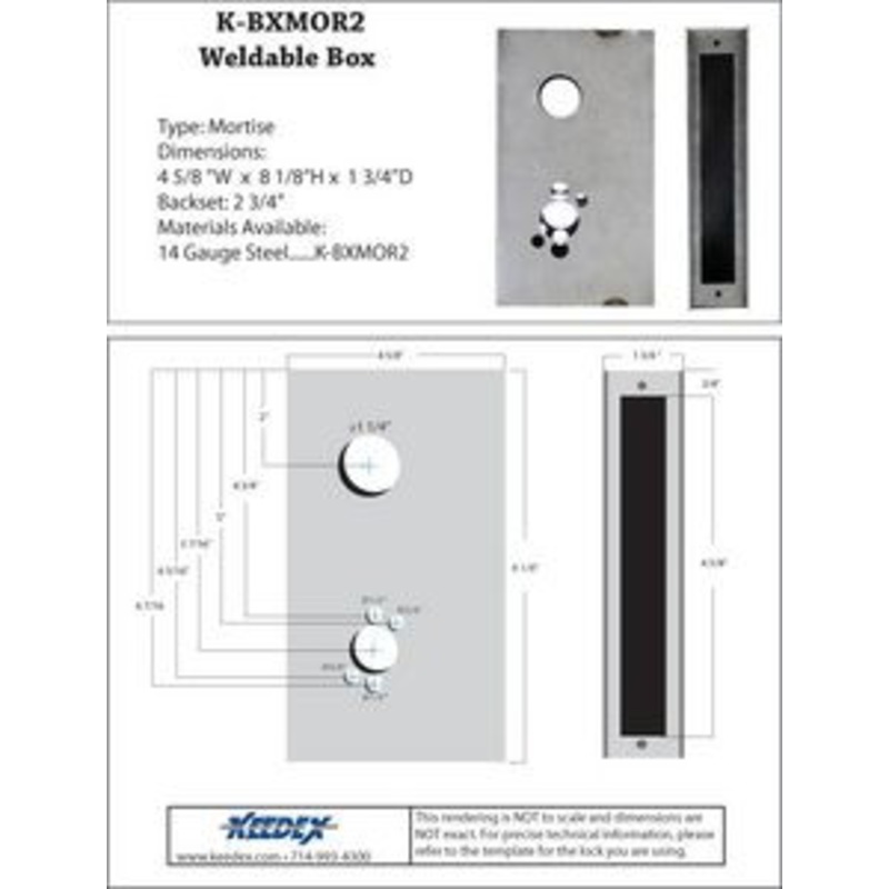 Keedex Weldable Gate box K-BXMOR2 Gate Box for Corbin and Stanley