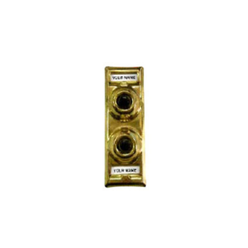 Trine 91P Push Button Multi-Family in Polished Solid Brass