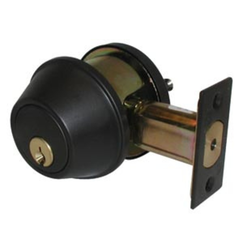 General Lock Single Cylinder Deadlock, US10B Oil Rubbed Bronze FInish, 6-Way Adjustable Latch, Schlage C Keyway, Grade 2