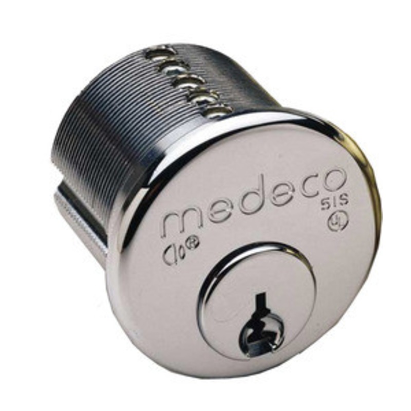 Medeco Mortise cylinder, 6 pin, 2-1/4, Satin chrome