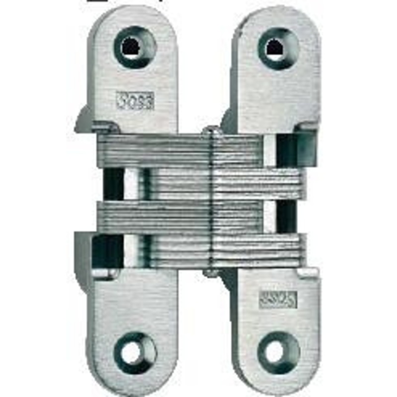 SOSS 216US26D 216 Invisible Hinge 4-5/8 US26D 216 Series 4-5/8 Invisible Hinge 1-3/8 Minimum Door Thickness Satin Chrome
