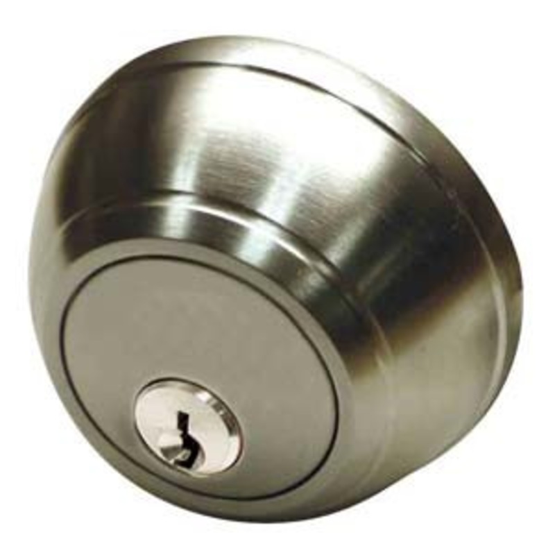 General Lock Double Cylinder Deadlock, US26D Satin Chrome 2-3/4 Backset, Schlage C Keyway, Grade 1