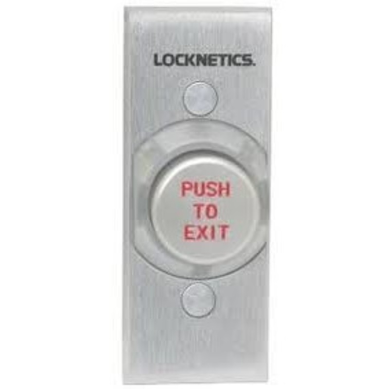 Schlage 631AL-RD-EX-NS Momentary Action Extreme Duty 1-1/4 Push Button Narrow Stile (Aluminum Red Coated Push To Exit)