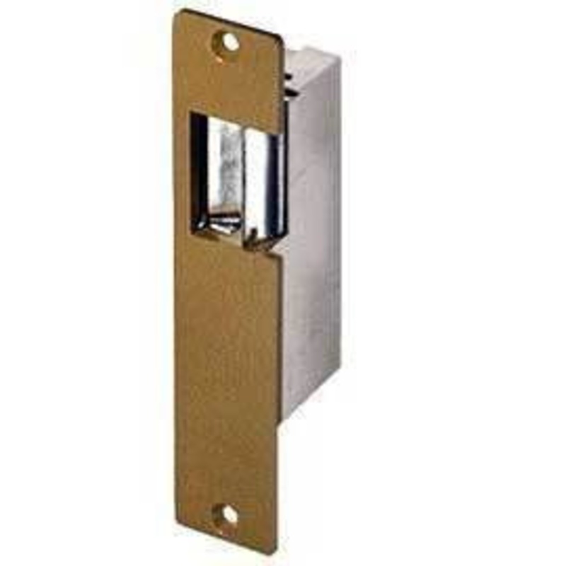 Trine 001-8-16AC/4-6DC Electric Strike for Cylindrical Lock in Brass