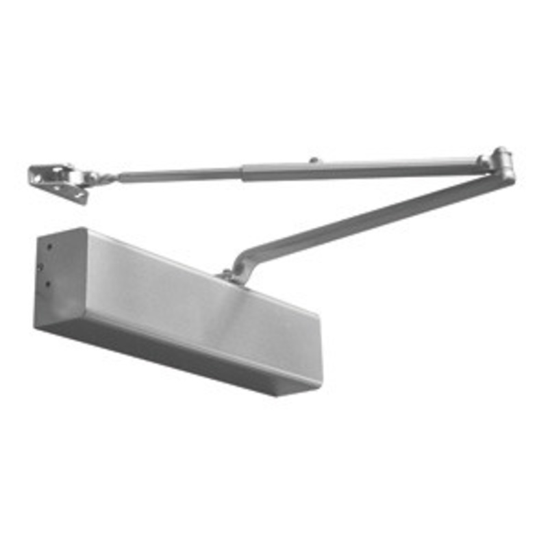 General Lock Door Closer, Tri-Pack, Full Cover, Adjustable 1-6, Backcheck, Sex-Nuts and Bolts, Aluminum Finish