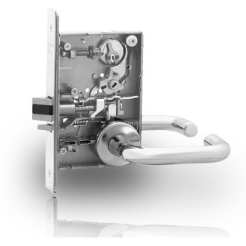 Sargent RX-8271-24V LNL 26D Fail Secure, 24V Electrified Mortise Lock, LN Rose, L Lever, RX Switch, Satin Chrome