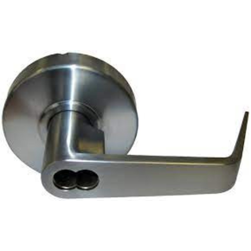 GENERAL LOCK L153R 626 IC 234 S ANSI Cylindrical Leverset, Mechanical, Clutched R-Lever, Grade-1, Square Latch, SFIC Keyway, 180 Degree, 2-3/4 Backset, ANSI F109 Strike, Satin Chrome, For Entry/Office