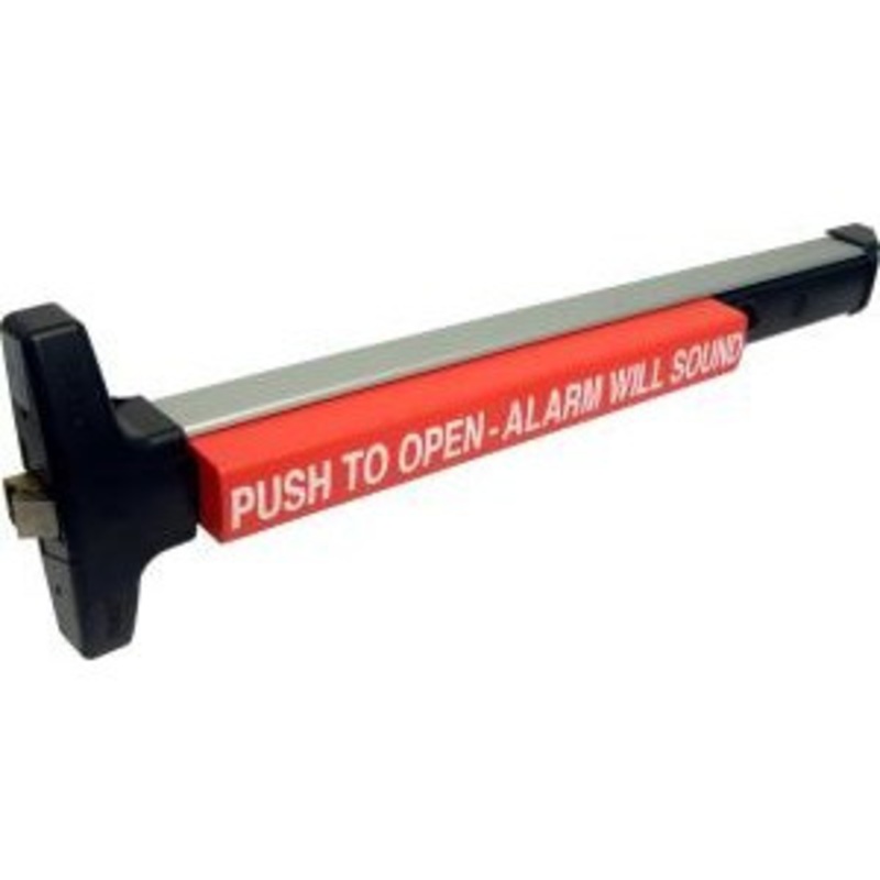 Detex V40 EE CD 628 99 36 Value Series Wide Stile Rim Exit Device, Cylinder Dogging, 99 Surface Strike, Delayed Egress, 36 In. Device, Satin Aluminum Clear Anodize