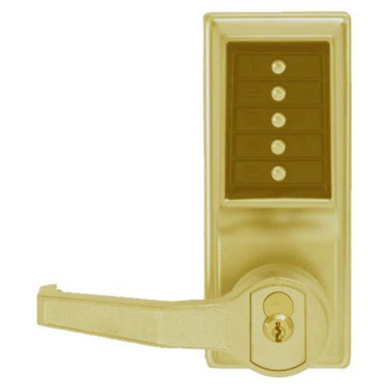 Dormakaba Simplex LR1021R-05-41 Pushbutton Lever Lock with Sargent Core Override in Antique Brass