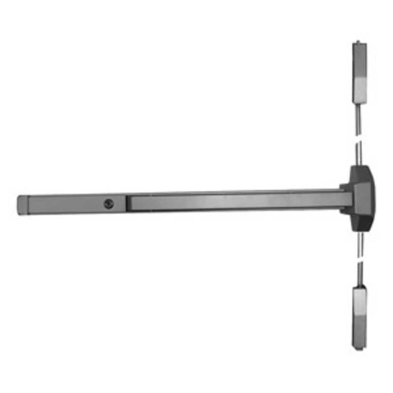 General Lock Exit Device, Surface Vertical Rod, Exit Only (No Outside Trim Included), Panic, 36, Sprayed Aluminum Finish