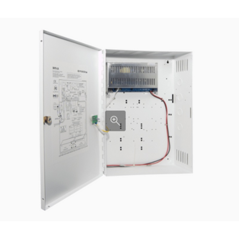 Power Supply, 110-220 VAC Input at 50/60Hz, 8 Outputs 12/24VDC at 2A, Selectable Fail Safe/Secure