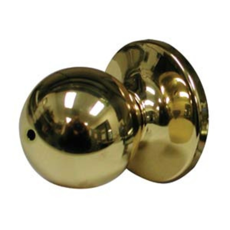 General Lock Privacy Set, P Knob Design, US3 Polished Brass Finish, 6-Way Latch, Grade 3