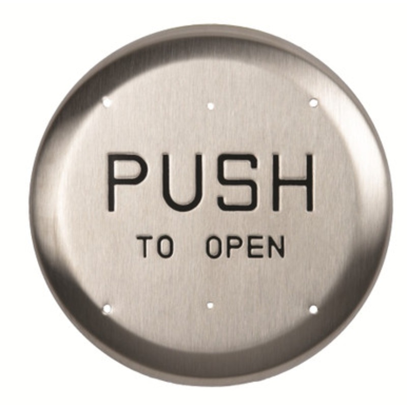 Rutherford Controls RCI 950P6-MO Momentary 6 Round Stainless Steel Pushplate Push to Open