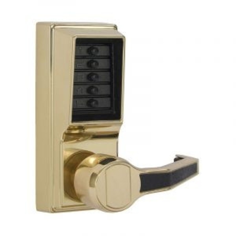 Simplex LR1031-03-41 Passage  Pushbutton Lever Lock with no Key Override in Bright Brass