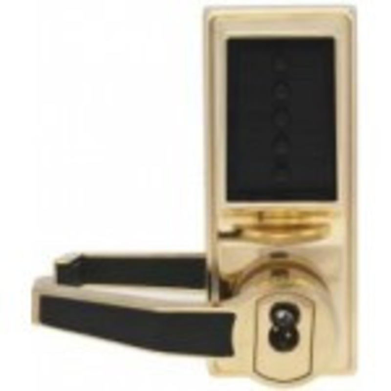 Dormakaba LL1021R-03-41 Pushbutton Lever Lock Prepped For Sargent Core Override in Bright Brass