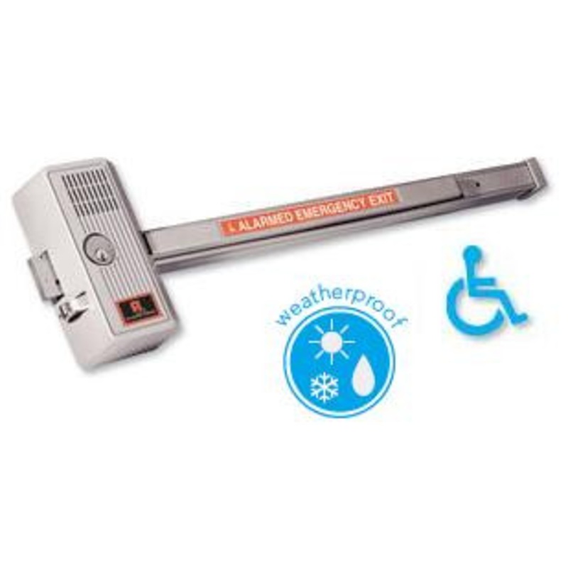 Alarm Lock Sirenlock 700WP / 710WP WeatherProof Panic Exit Alarm Push Bar Device (33 wide)