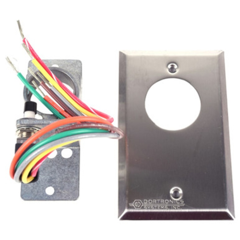 Dortronics 5141-2/24 Mortise Cylinder Two Position Key Switch Maintained Action Single Gang Plate