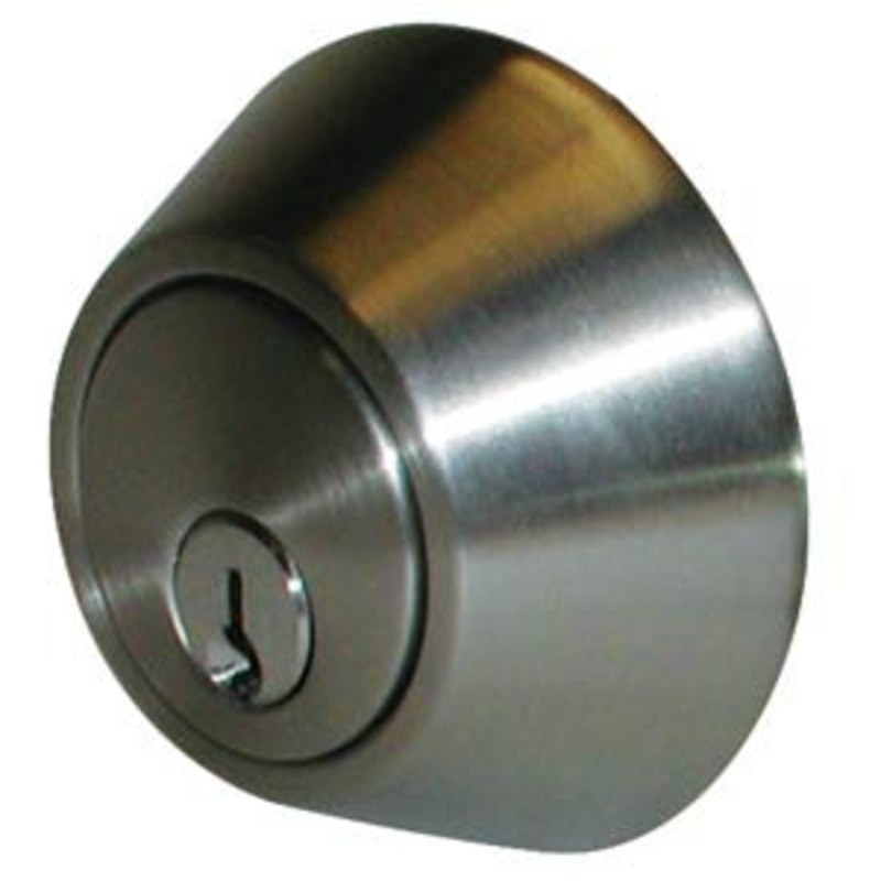 General Lock Single Cylinder Deadlock, US15 Satin Nickel Finish, Kwikset Keyway, Adjustable Bolt, Grade 3