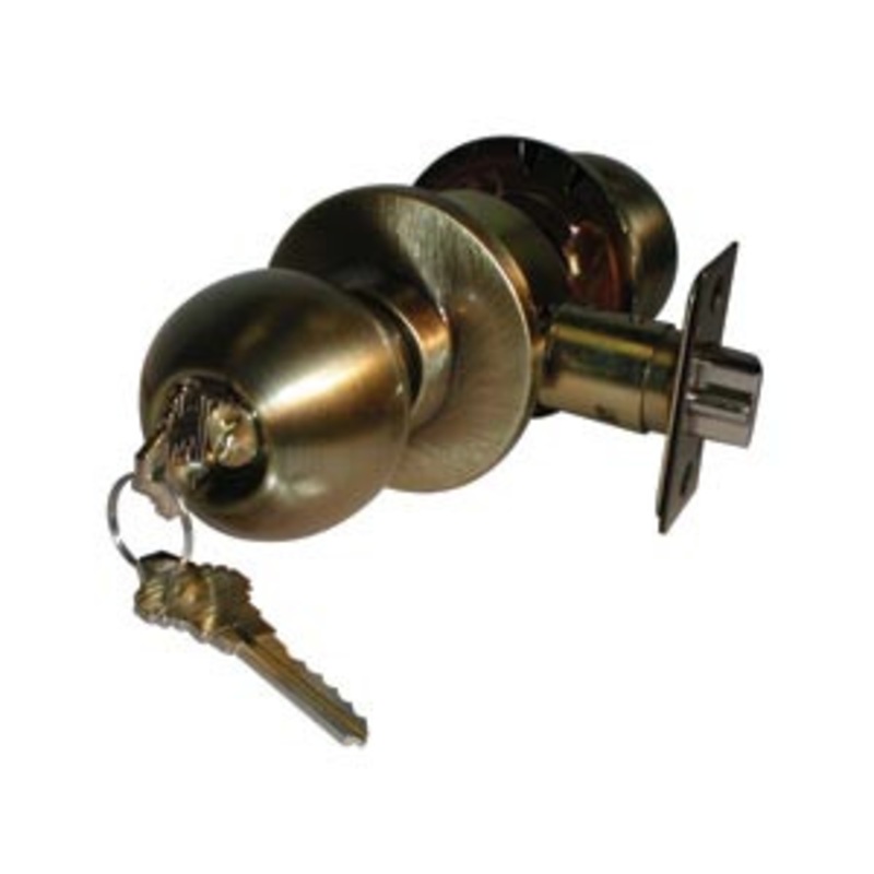 General Lock Storeroom Lock, B Knob, Adjustable Latch, Schlage C Keyway, T Strike, Grade 3-1