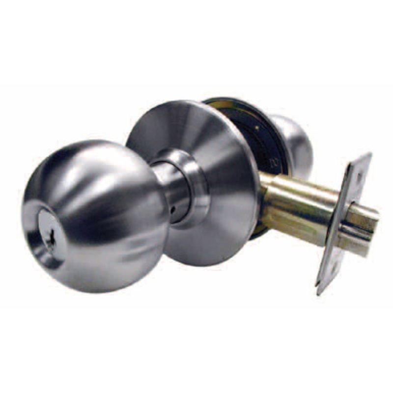 General Locks K253B Knob Entrance Lock Grade 2 in Satin Stainless Steel