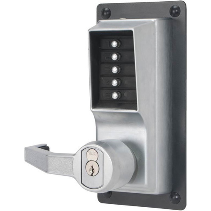 Simplex LLP1020M-26D-41 Exit Trim Lever with Medeco RemovaBLe Core Key Override option in Satin Chrome