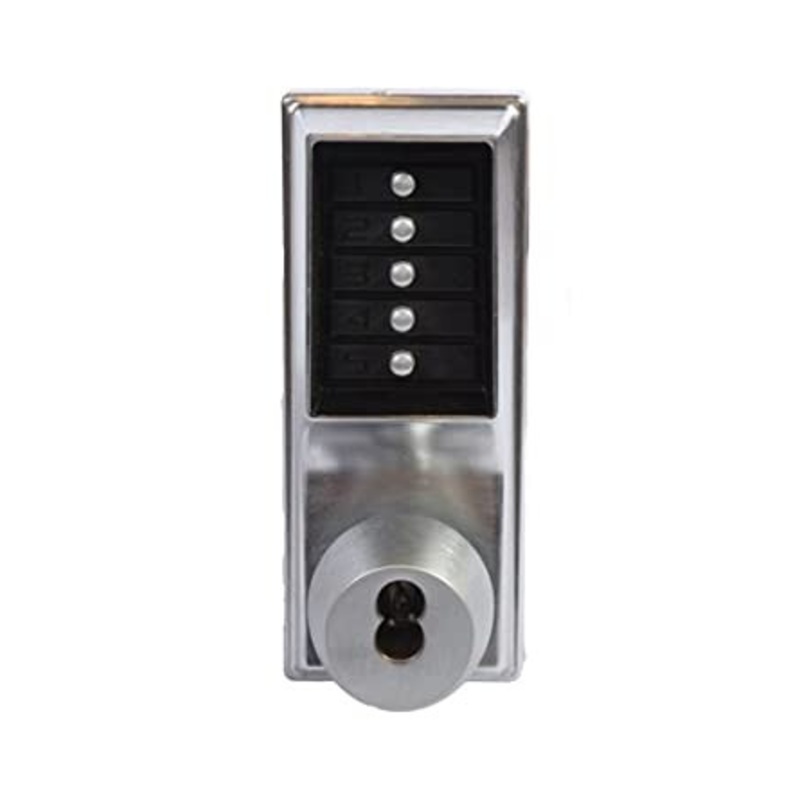 Dormakaba 1000 Series Model 1041 keyless lock (knob) with Interchangeable core (less core) key override and passage feature