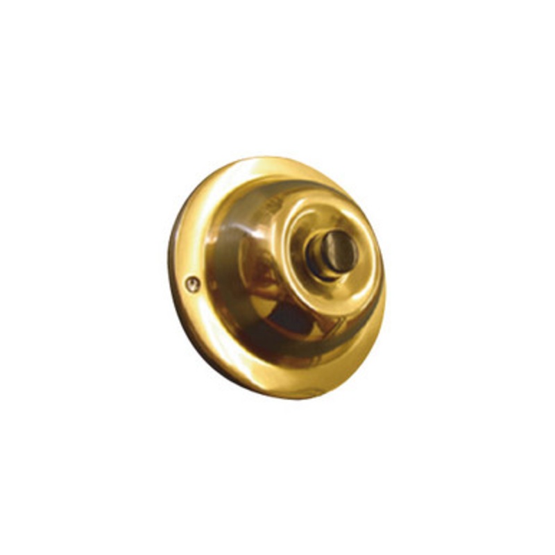 Trine SRP Push Bell Button in Polished Solid Brass with Black Center