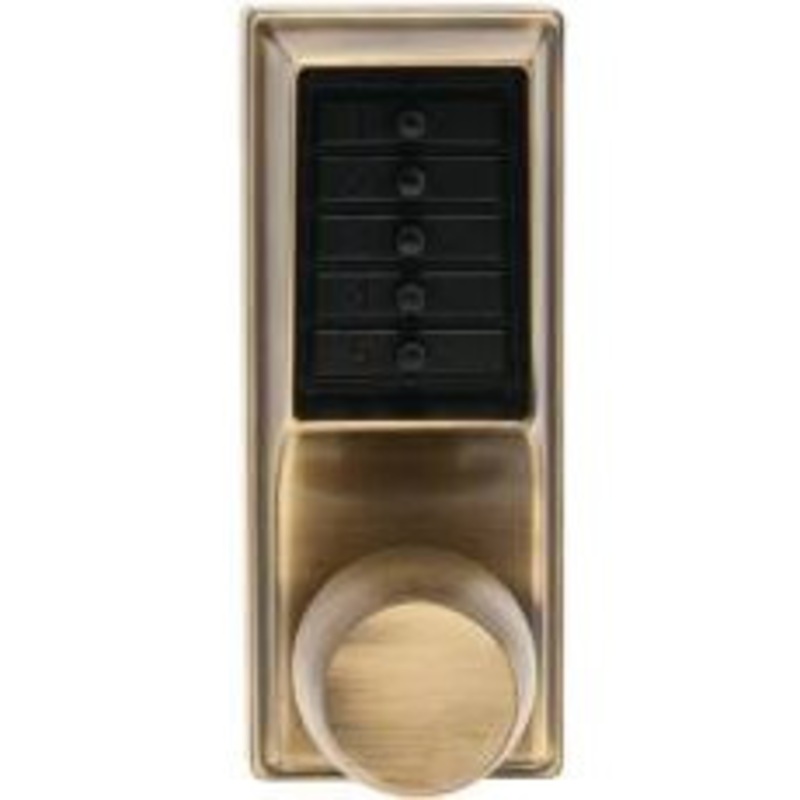 Simplex 1011-05-41 Pushbutton Cylindrical Lock with Knob Combination Entry only and no Key-Override in Antique Brass