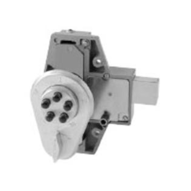 Simplex 9193000-26D-41 Lock with 2 42371 in Lever 42498 in Dl Sprg Ltch with Holdback inch Door in Satin Chrome