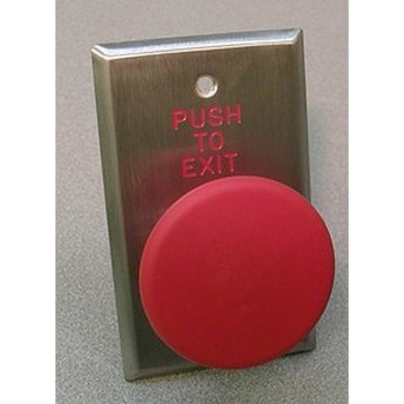 Dortronics 5216-MP23/RxE3 Momentary Action 2-3/8 Red Push Button Single Gang Plate Switch (Emergency Release)