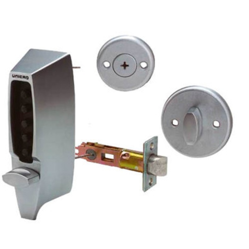 Kaba Simplex 7100 Series Model 7104 – Deadlocking latch with an adjustable backset (locks automatically)
