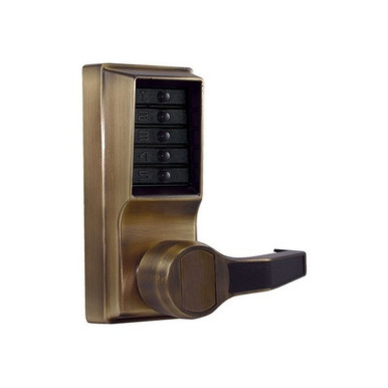 Simplex LR1031-05-41 Passage  Pushbutton Lever Lock with no Key Override in Antique Brass