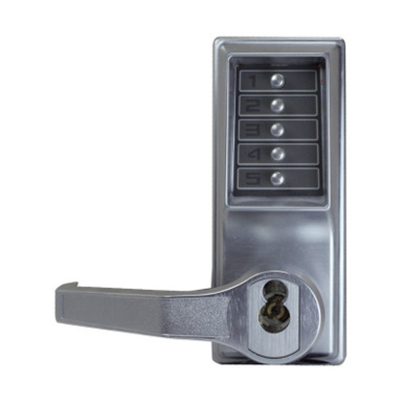 Dormakaba LL1021B-26D-41 Pushbutton Lever Lock Best Core Override Prepped in Satin Chrome
