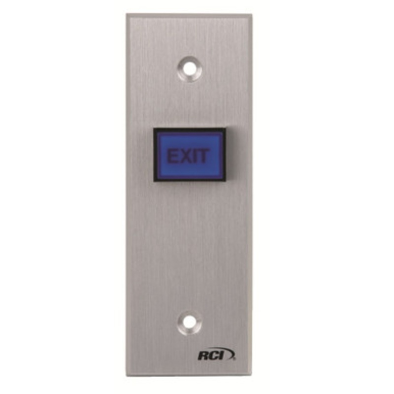 RCI 970N-TD-12 Narrow Electronic Time Delay Tamper Resistant Exit Button (12VDC)