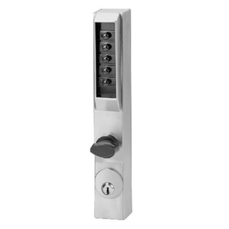 Simplex 3002-26D-41 Narrow Stile Pushbutton Lock with Thumbturn with Key Override in AL Finish