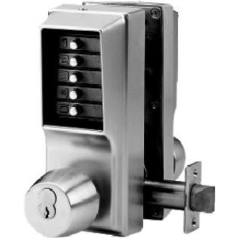 Simplex EE1021R/EE1021R-26D-41 Cylindrical PBL Lock Withknob 1/2in Thrw Float Fp With234in Bs in Satin Chrome