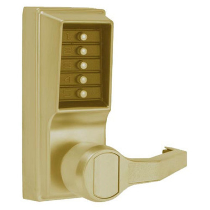 Simplex LL1031-05-41 Passage Pushbutton Lever Lock with no Key Override in Antique Brass